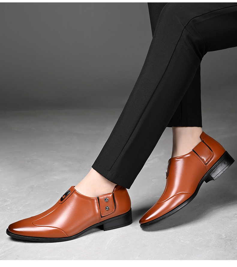 Men’s Soft Leather Brogue Shoes – British Style Casual All-Season Loafers
