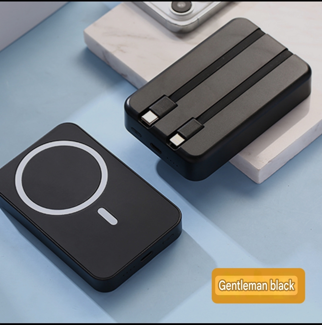 MagSafe Wireless Power Bank with Built-in Cable – Fast Charging for iPhone
