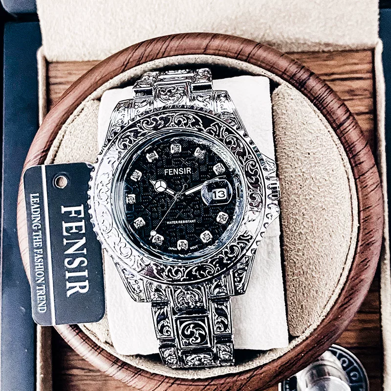 Fenshi Carved Dial Men's Watch – Luminous, Waterproof, Stylish