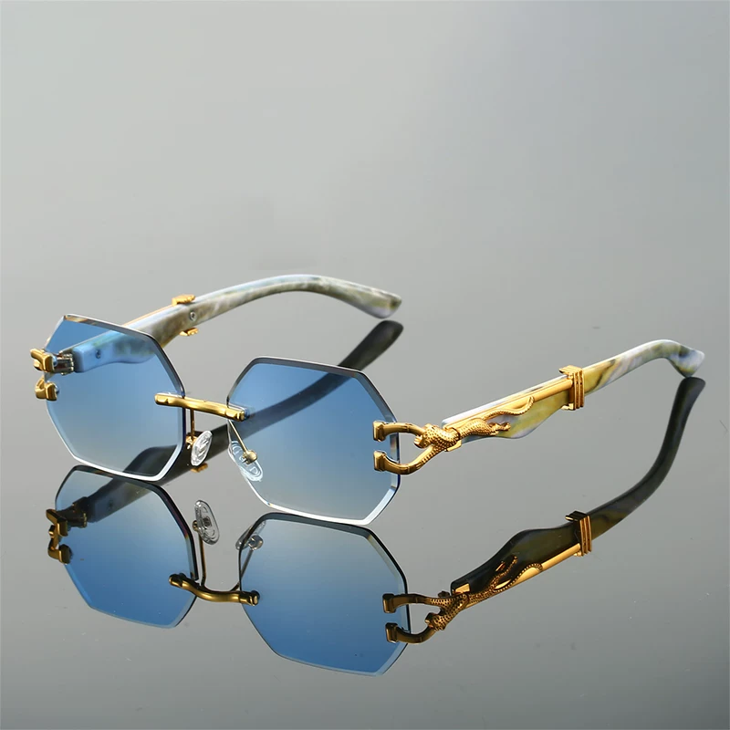 2024 Trendy Leopard Frameless Sunglasses – Unisex European & American Fashion Eyewear