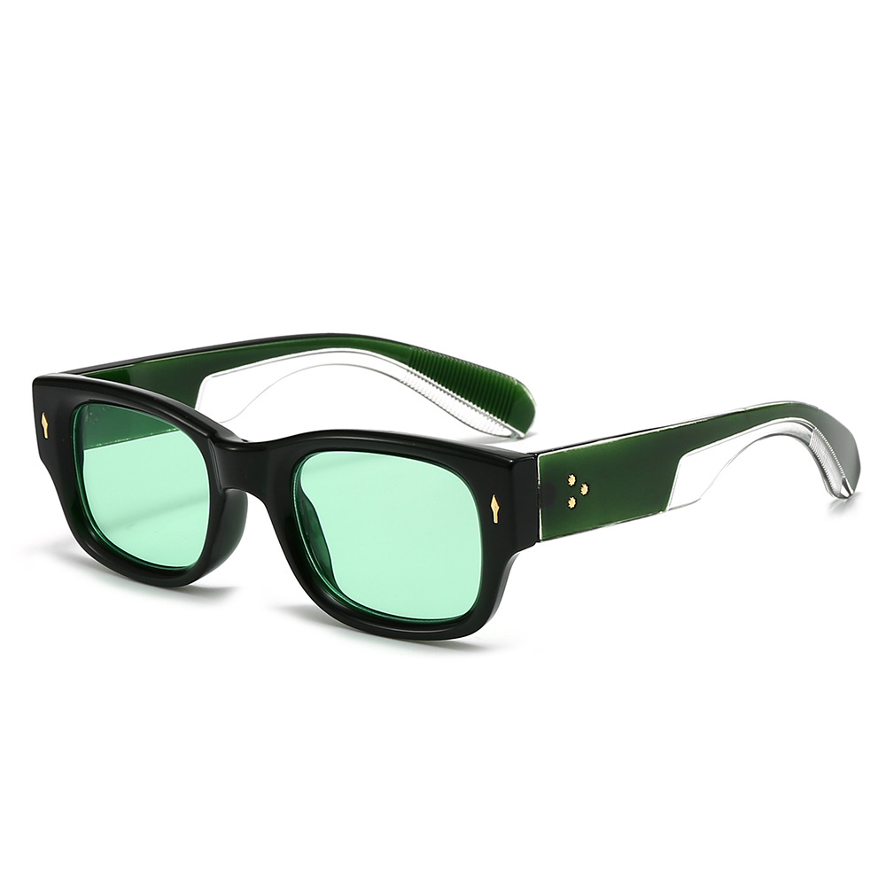 NeoEdge™ Minimalist Stud Sunglasses – Green Lens Edition