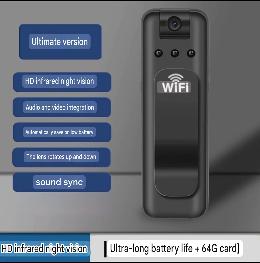 Body cam, Law Enforcement HD Recorder with 64gb memory card– All-in-One DV Sports Camera