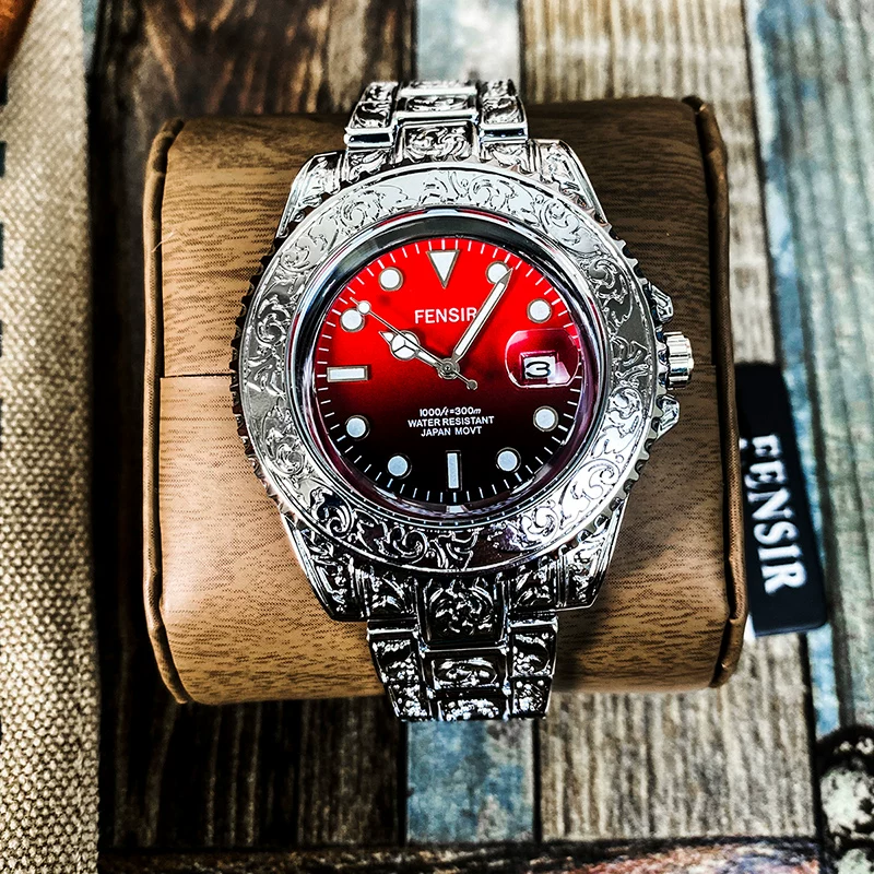 Fenshi Carved Dial Men's Watch – Luminous, Waterproof, Stylish