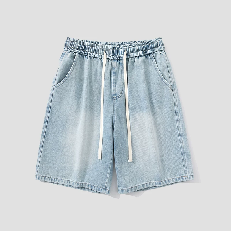 Men’s Black Denim Shorts – Retro Washed Loose-Fit Summer Casual Sport Shorts