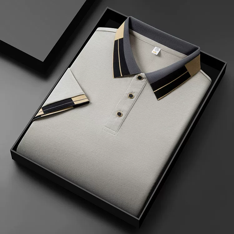 Men’s Quick-Dry Lapel T-Shirt – High-End Summer Short Sleeve Polo Style