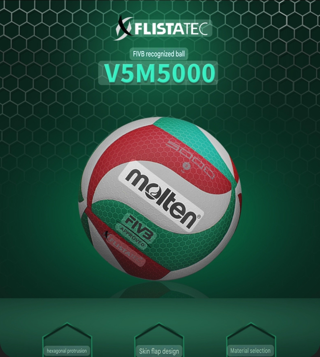 Molten V5M5000 Volleyball – Soft PU Leather, Indoor & Outdoor Competition Training Ball