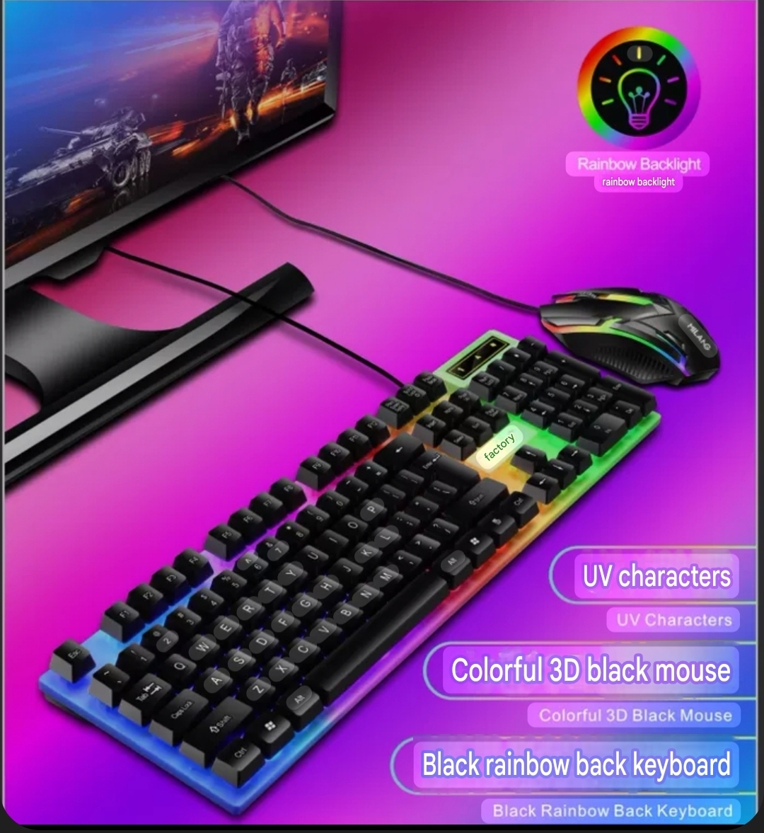 Milang K6 Gaming Keyboard & Mouse – Mechanical Feel USB Set for PC & Laptop