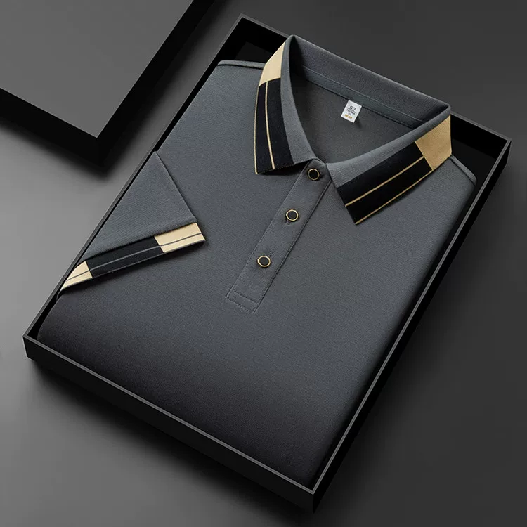 Men’s Quick-Dry Lapel T-Shirt – High-End Summer Short Sleeve Polo Style