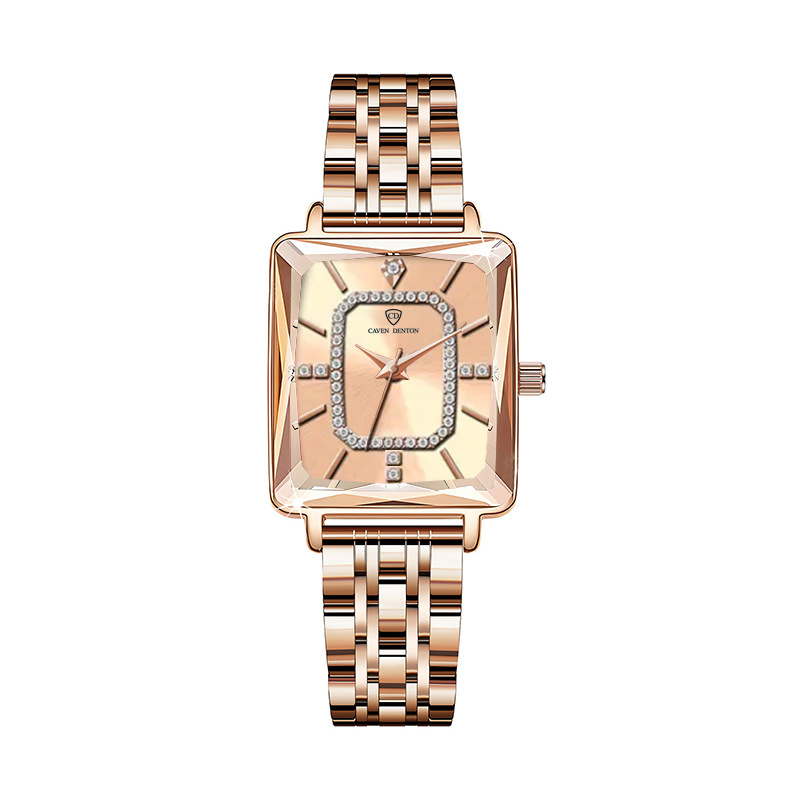 CrystalLuxe™ Women’s Diamond Steel Strap Watch – Waterproof Fashion Quartz
