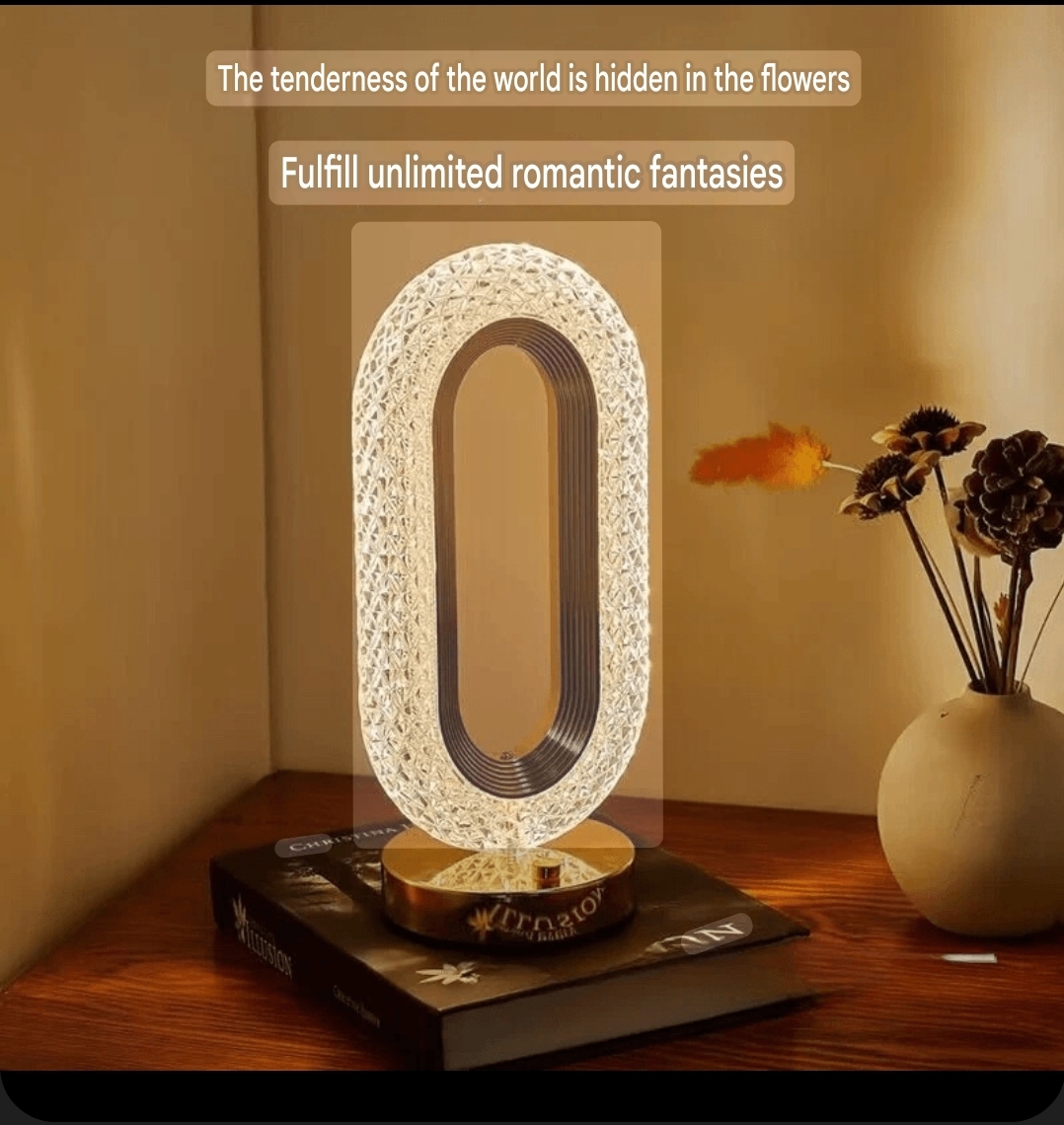 Crystal Table Lamp – Creative Touch Bedside & Living Room Night Light