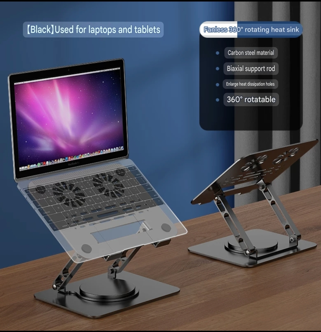 360° Rotating Laptop Stand – Adjustable Vertical Riser for 18-Inch Gaming Laptops & Tablets