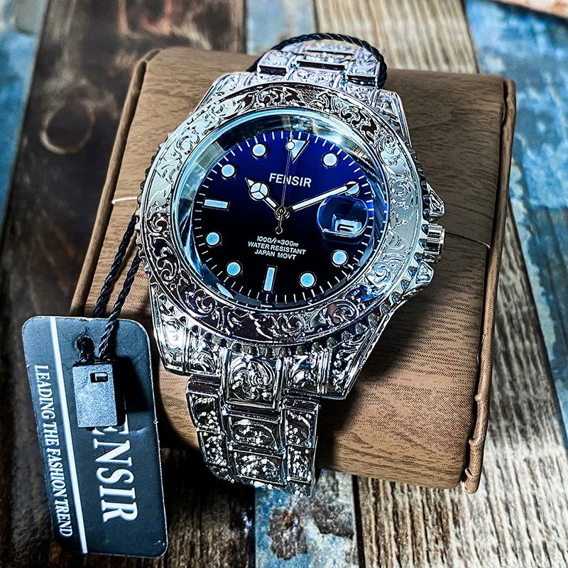 Fenshi Carved Dial Men's Watch – Luminous, Waterproof, Stylish