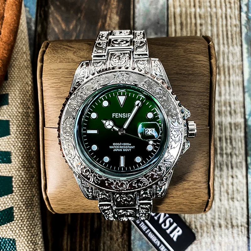 Fenshi Carved Dial Men's Watch – Luminous, Waterproof, Stylish