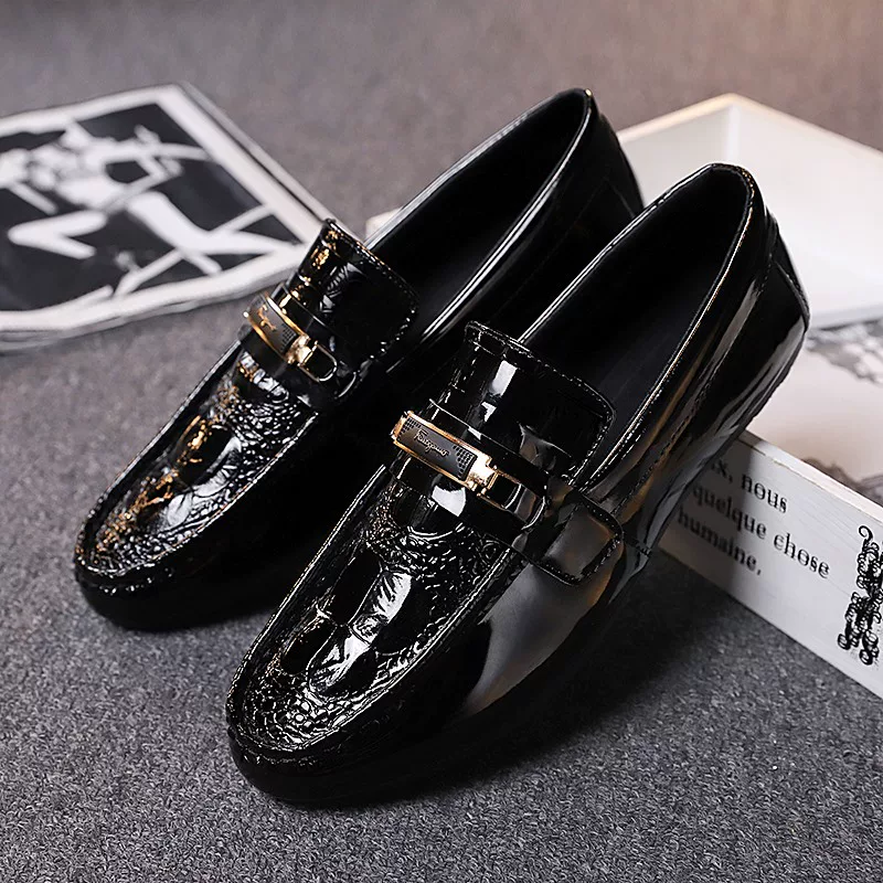 Summer Korean Men’s Tods-Inspired Casual Leather Shoes – Breathable Black Low-Top Work Sneakers