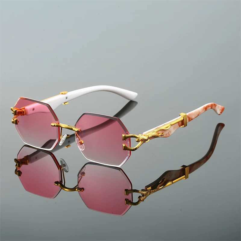 2024 Trendy Leopard Frameless Sunglasses – Unisex European & American Fashion Eyewear